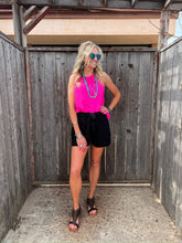 Load image into Gallery viewer, Brenna Black Tie-Waist Shorts