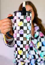 Load image into Gallery viewer, Checkered Conversation Heart Tumbler