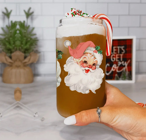 Vintage Santa Glass Cup