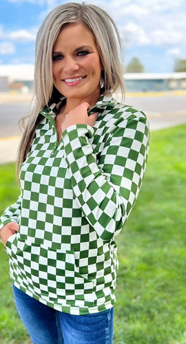 Green Checkered Pullover