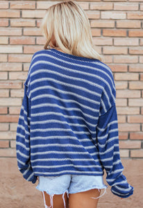 Sky Blue Stripe Sweater