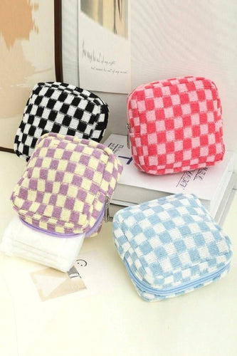 Checkered Makeup Bag