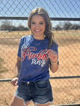 Load image into Gallery viewer, Let Freedom Ring with Red Metallic Puff Tee