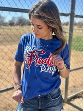 Load image into Gallery viewer, Let Freedom Ring with Red Metallic Puff Tee