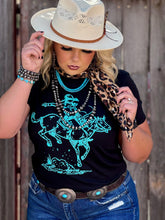 Load image into Gallery viewer, Roughrider in Turquoise Puff Tee