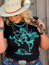 Load image into Gallery viewer, Roughrider in Turquoise Puff Tee