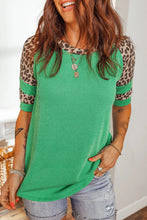 Load image into Gallery viewer, Green Leopard Ribbed Top